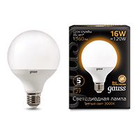 Светодиодная лампа Gauss шар LED 16W G95 E27 (матовая) 2700K