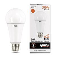 Светодиодная лампа Gauss Elementary в форме шара LED 25W A67 E27 (матовая) 2700K