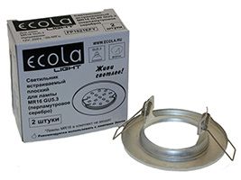 Промонабор Ecola Light MR16 DL90 плоский перламутровое серебро (2шт)