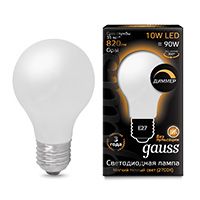 Диммируемая филаментная лампа Gauss шар LED 10W A60 E27 (матовая) 2700K