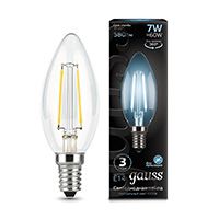 Филаментная cветодиодная лампа Gauss свеча LED 7W E14 (прозрачная) 4100K