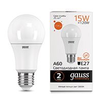 Светодиодная лампа Gauss Elementary шар LED 15W A60 E27 (матовая) 2700K