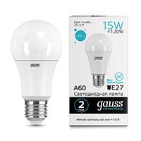 Светодиодная лампа Gauss Elementary шар LED 15W A60 E27 (матовая) 4100K