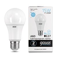 Светодиодная лампа Gauss Elementary шар LED 15W A60 E27 (матовая) 6500K