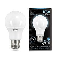 Светодиодная лампа Gauss шар LED 10W A60 E27 (матовая) 4100K