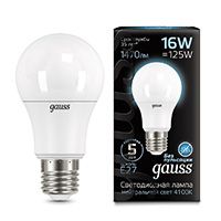 Светодиодная лампа Gauss шар LED 16W A60 E27 (матовая) 4100K