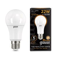 Светодиодная лампа Gauss шар LED 22W A70 E27 (матовая) 3000K