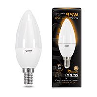 Светодиодная лампа Gauss свеча LED 9,5W E14 (матовая) 3000K