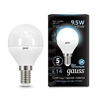 Светодиодная лампа Gauss шар LED 9,5W G45 E14 (матовая) 4100K