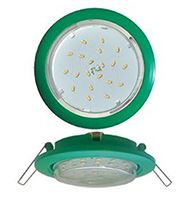 Встраиваемый легкий светильник Ecola GX53 5355 зеленый