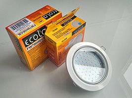 Встраиваемый светильник Ecola GX70-H5 белый с лампой 10W (прозрачное стекло) 2800K - РАСПРОДАЖА