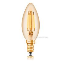 Филаментная светодиодная лампа Sun-Lumen свеча LED 4W E14 (золотистая) 2200K