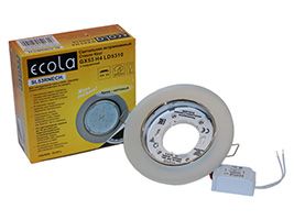 Встраиваемый светильник Ecola GX53 H4 LD5310 Glass хром с подсветкой и круглой матовой вкладкой