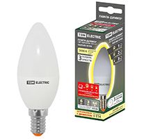 Светодиодная лампа TDM свеча LED 6W E14 со ступенчатым диммированием (матовая) 3000K