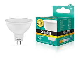 Светодиодная лампа Camelion рефлектор MR16 LED 5W GU5.3 (матовая) 3000K