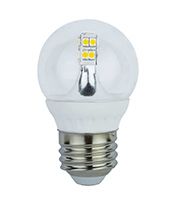 Светодиодная лампа Ecola в форме шара LED 4W G45 E27 320° искристая точка прозрачный (керамика) 2700K