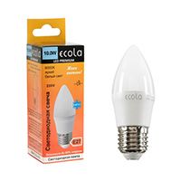 Светодиодная лампа Ecola свеча LED Premium 10W E27 (матовая) 6000K