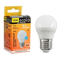 Светодиодная лампа Ecola шар LED Premium 10W G45 E27 (матовая) 2700K