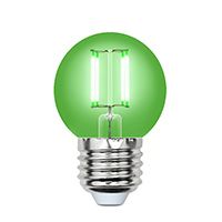 Филаментная светодиодная лампа Uniel Air шар LED 5W G45 E27 (прозрачная) зеленая