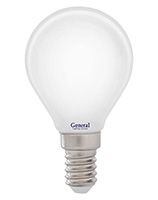 Филаментная светодиодная лампа General шар LED 8W G45 E14 (матовая) 4500K