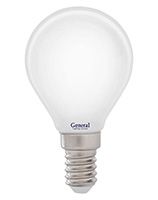 Филаментная светодиодная лампа General шар LED 8W G45 E14 (матовая) 6500K