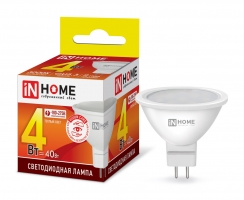 Светодиодная лампа IN HOME Vision Care рефлектор MR16 LED 4W (матовая) 3000K