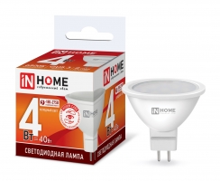 Светодиодная лампа IN HOME Vision Care рефлектор MR16 LED 4W (матовая) 6500K