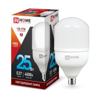 Светодиодная лампа IN HOME высокой мощности LED 25W E27 4000K