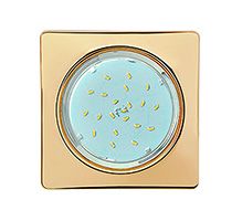 Встраиваемый квадратный плоский светильник Ecola GX53 H4 золото