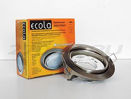 Поворотный встраиваемый светильник Ecola GX53 FT9073 сатин-хром