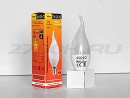 Светодиодная лампа Ecola свеча на ветру LED 6W E14 2700K